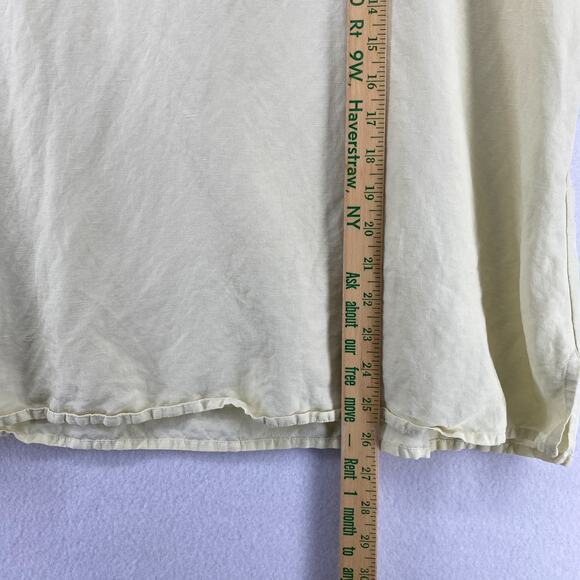 EILEEN FISHER Tank Top 3X Plus Linen Silk Woven Round Neck Shell Yellow - Picture 11 of 12